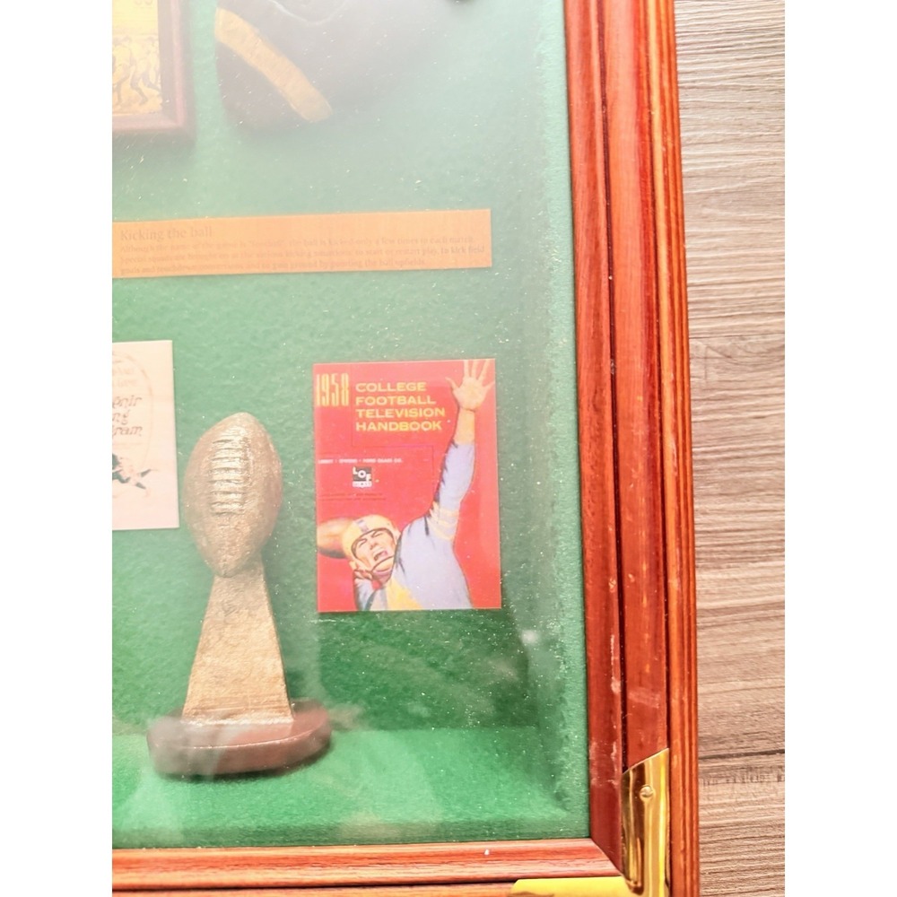 Vintage Football Shadow Box Wall Decor Framed Display Man Cave Sports - Picture 5 of 7